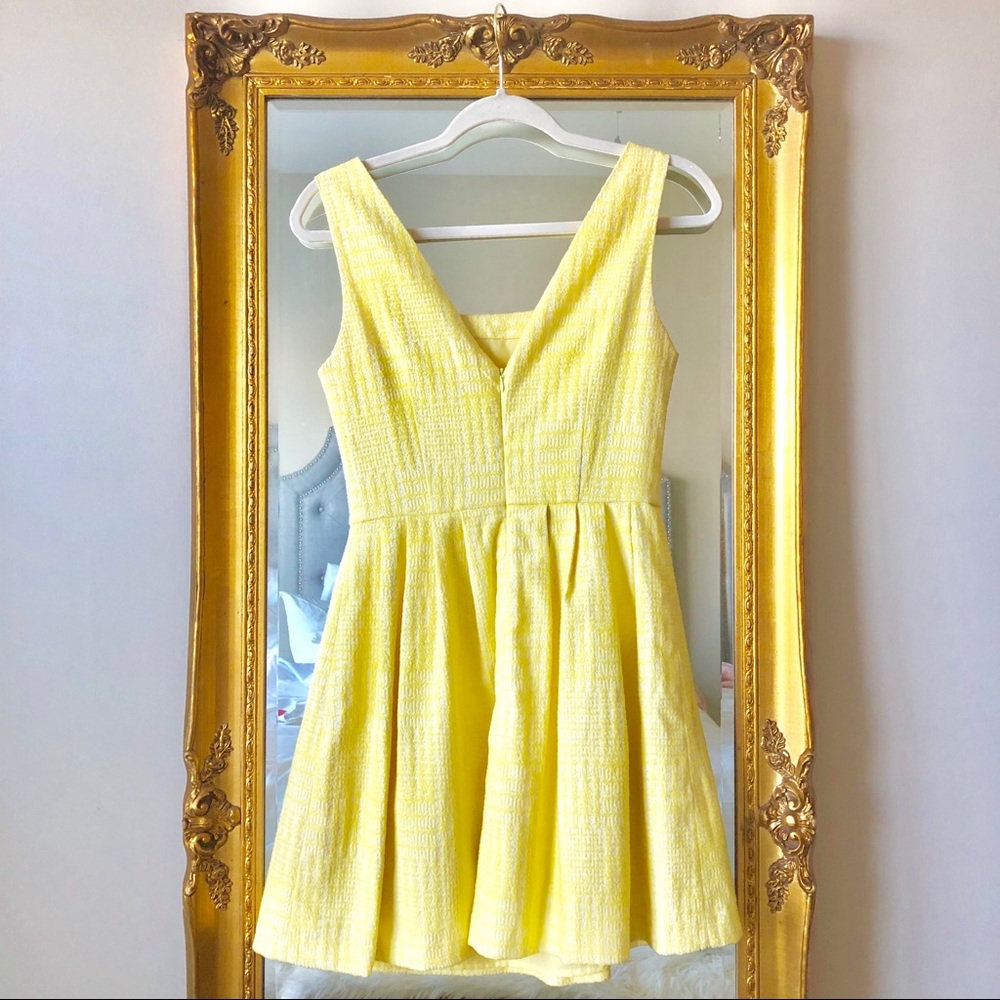 Yellow Tweed Cocktail Dress - Picture 2 of 3